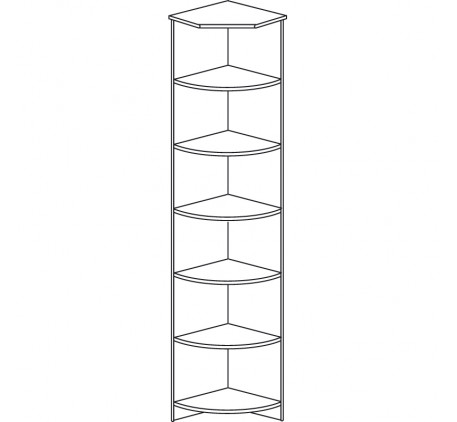 Шкаф угловой Инна 606, полка с штангой и колонка с 4 полками