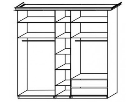 Шкаф 2569 (5 дверей) с зеркалами