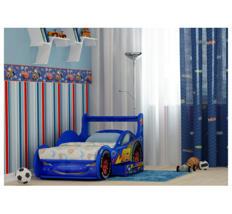 Кровать-машина Молния Маквин 3D (детская кровать-машинка «Тачки»)