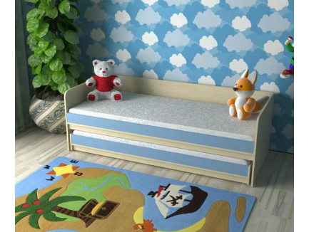 Детская выкатная кровать для двоих детей Дуэт-7, верхнее спальное место 190х80, нижнее 185х75 см