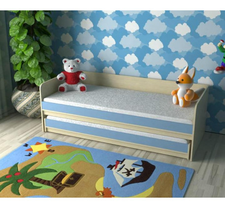 Детская выкатная кровать для двоих детей Дуэт-7, верхнее спальное место 190х80, нижнее 185х75 см