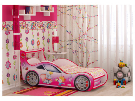 Кровать-машина для девочки Принцесс Престиж с подъемным основанием, спальное место 1700*700 или 1600*700 мм.