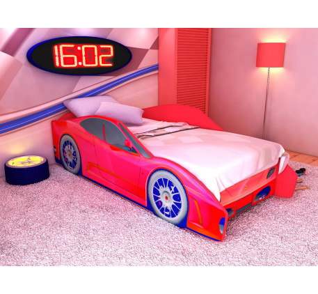 Детская кровать-машина для мальчиков Феррари (Ferrari), спальное место 170х70 см
