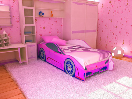 Детская кровать в виде машины Феррари (Ferrari), спальное место 170х70 см