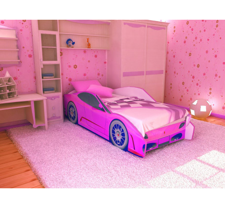 Детская кровать в виде машины Феррари (Ferrari), спальное место 170х70 см