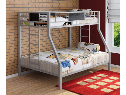 Кровать Гранада двухъярусная металлическая. Верхнее спальное место 190х90 см, нижнее 190х120 см