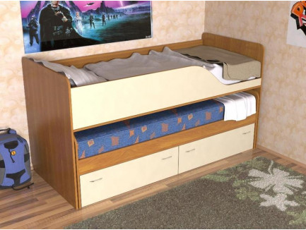 Детская кровать Дуэт-2 для двоих детей с выдвижным спальным местом с ящиками