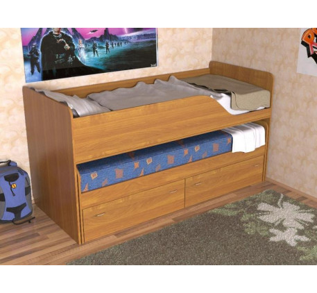 Кровать Дуэт-2 выдвижная для двоих детей с выкатными ящиками