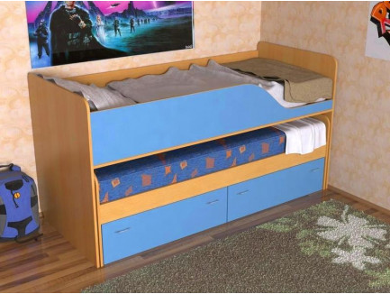 Выдвижная кровать для двоих детей Дуэт-2 с выкатным спальным местом с ящиками