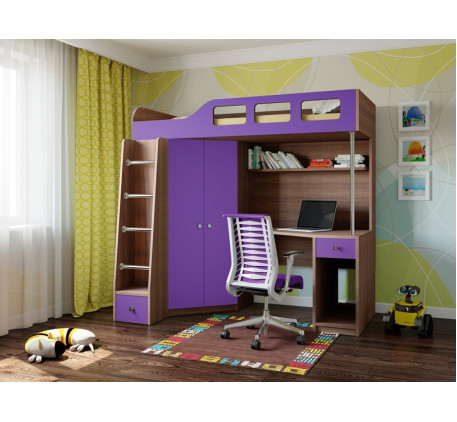 Кровать-чердак для детей от 3 лет Астра-7, спальное место 195х80 см