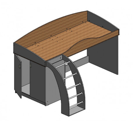 Кровать-чердак Соня-1 со шкафом, спальное место 190х800 см