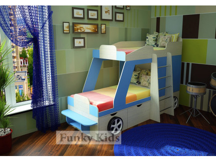 Двухъярусная кровать-машина Джип, спальные места кровати 170х80 см