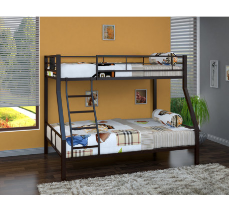 Двухъярусная кровать Гранада металлическая. Верхнее спальное место 190х90 см, нижнее 190х120 см