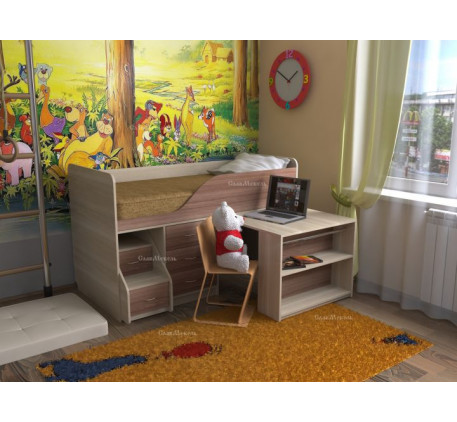 Кровать-чердак Кузя-5, детское спальное место 190х80 см