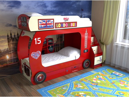 Двухъярусная кровать-автобус Лондон (Славмебель)