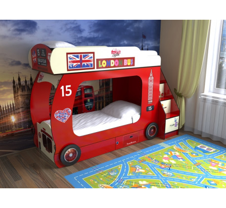 Двухъярусная кровать-автобус Лондон (Славмебель)