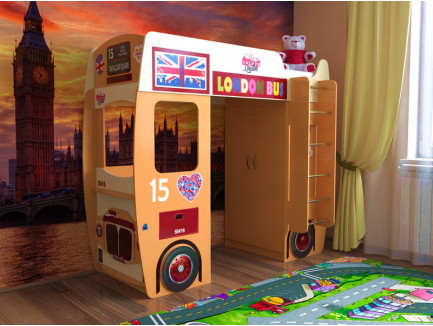 Детская кровать-чердак лондонский автобус (Славмебель)