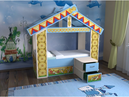 Кровать-домик для мальчика Славмебель, спальное место кровати 160х70 см