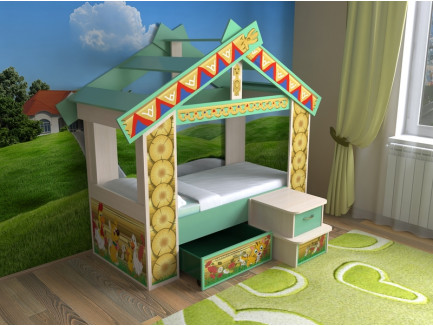 Кровать-дом Славмебель, спальное место детской кровати-домика 160х70 см