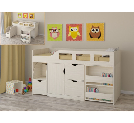 Детская кровать с шкафом и столом Астра-8, спальное место 190х80 см