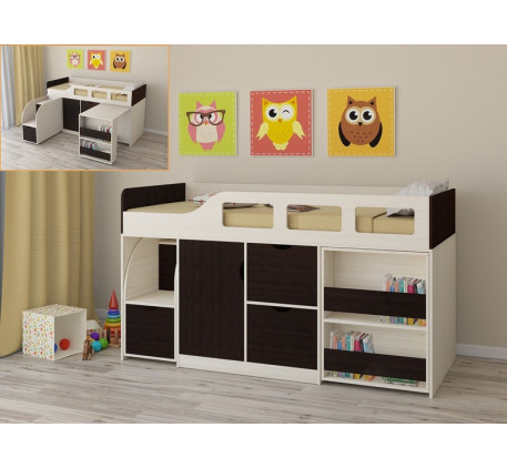 Кровать-чердак для детей от года Астра-8, спальное место 190х80 см