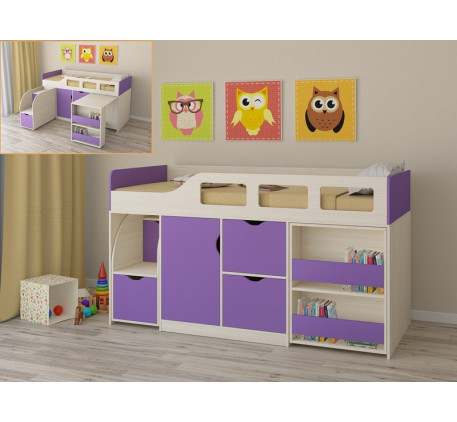 Кровать-чердак для детей от года Астра-8, спальное место 190х80 см