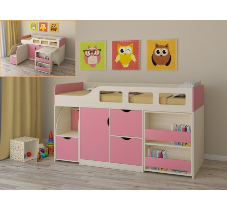 Детская кровать со столом и шкафом Астра-8, спальное место 190х80 см