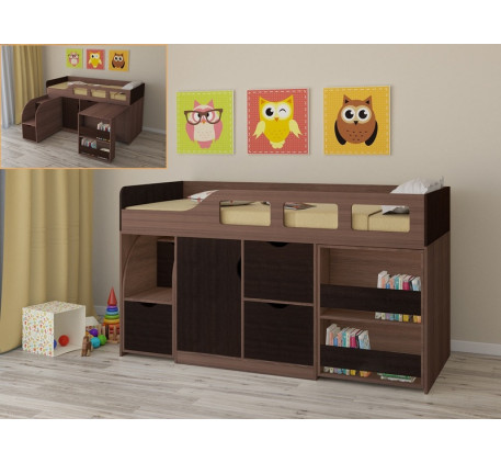 Кровать-чердак для детской комнаты Астра-8, спальное место 190х80 см