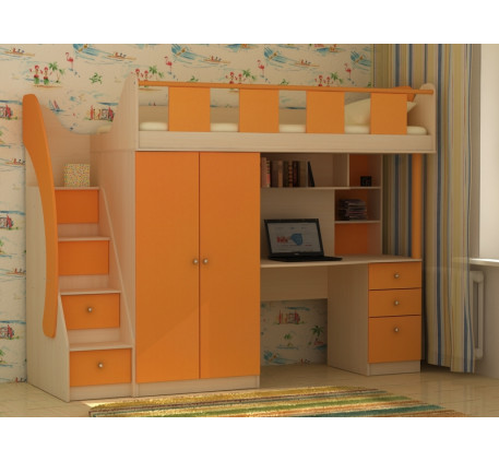 Детская кровать Фаворит-1, спальное место чердака 200х80 см