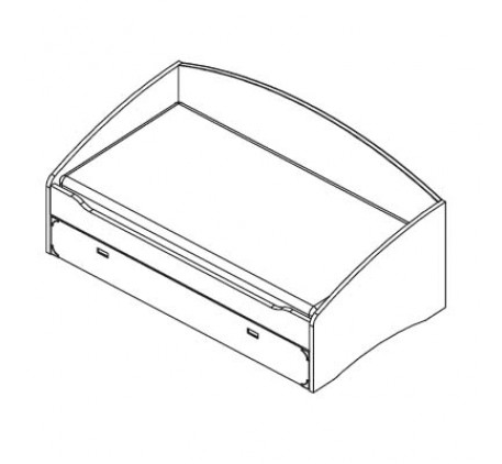 Кровать (без основания и матраца). Кровать включает  выдвижной вместительный ящик  для белья, игруше..