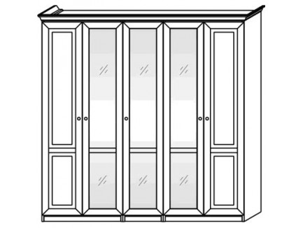 Шкаф 2569 (5 дверей) с зеркалами