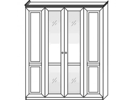 Шкаф 2554 (4 двери) с зеркалами