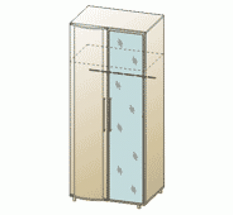 Шкаф 2 дверный с 1 зеркалом ШК-114