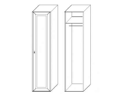 Шкаф 1 дверный 2857 (карниз и цоколь подбираются отдельно)