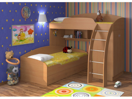 Двухъярусная кровать Соня с бортиками, спальные места 190х80 см
