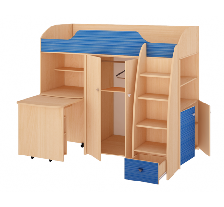 Кровать-чердак Радуга, Радуга-2 (детская мебель «Три-Я»)