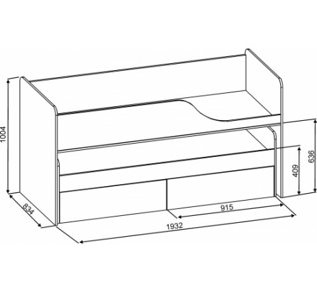 Выкатная кровать для двоих детей Дуэт-2 с выдвижным спальным местом с ящиками