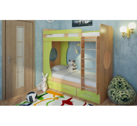 Двухъярусная кровать для подростков Милана-1, спальные места 190х80 cм