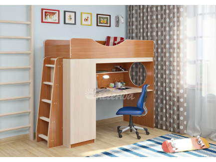 Кровать-чердак для детей Легенда-9.1 со столом, спальное место 180х80 см