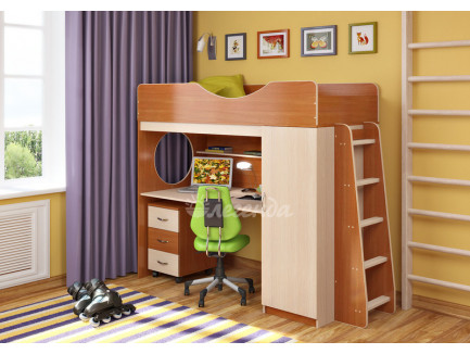 Детская кровать-чердак со столом Легенда-9.2, спальное место 180х80 см