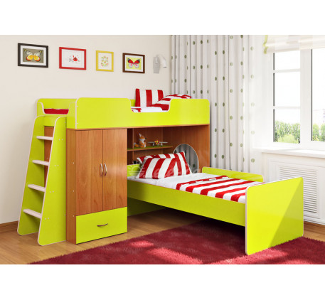 Детская кровать-чердак Легенда-3.2 со столом Л-02, спальное место 180х80 см