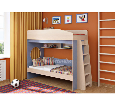 Детская двухъярусная кровать с бортиками Легенда-10.1, спальные места 180х80 см