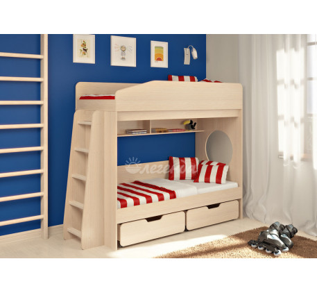 Двухъярусная кровать для двоих детей Легенда-10.2, спальные места 180х80 см