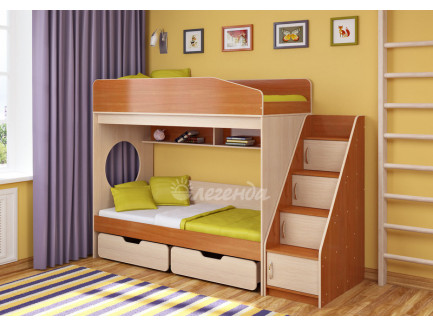 Двухъярусная кровать для подростков Легенда-10.3, спальные места 180х80 см