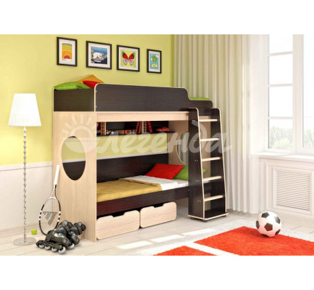 Детская двухъярусная кровать Легенда-7.1, спальные места 190х80 см