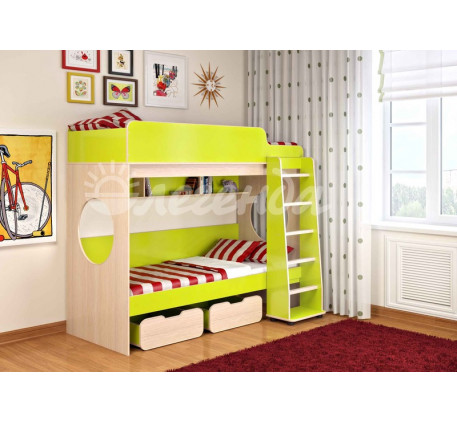 Детская двухъярусная кровать Легенда-7.1, спальные места 190х80 см