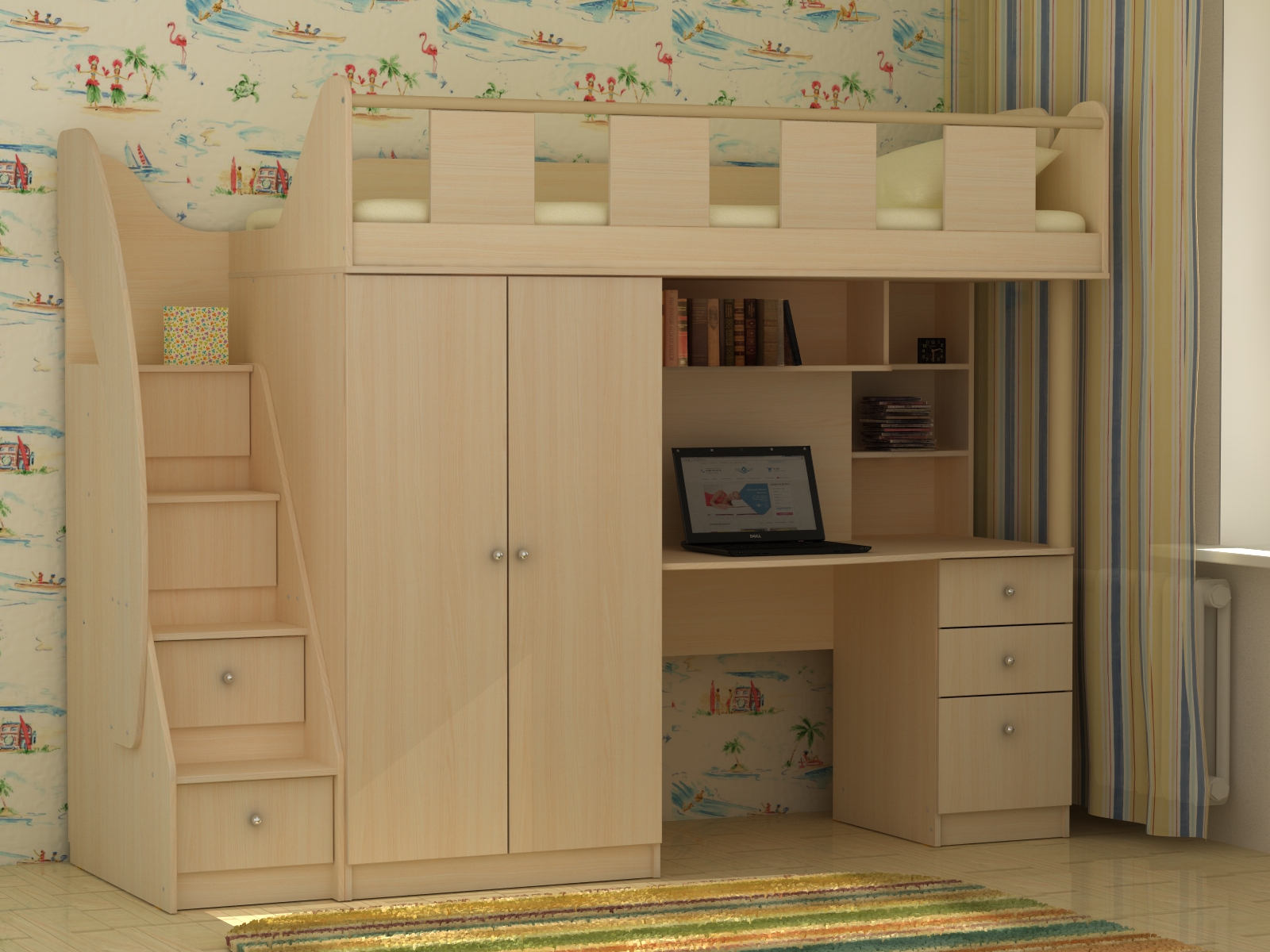 лазурит детская мебель кровать чердак